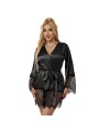 SUBBLIME 953805 ELEGANTE CAMISON DE ENCAJE TANGA NEGRO L XL