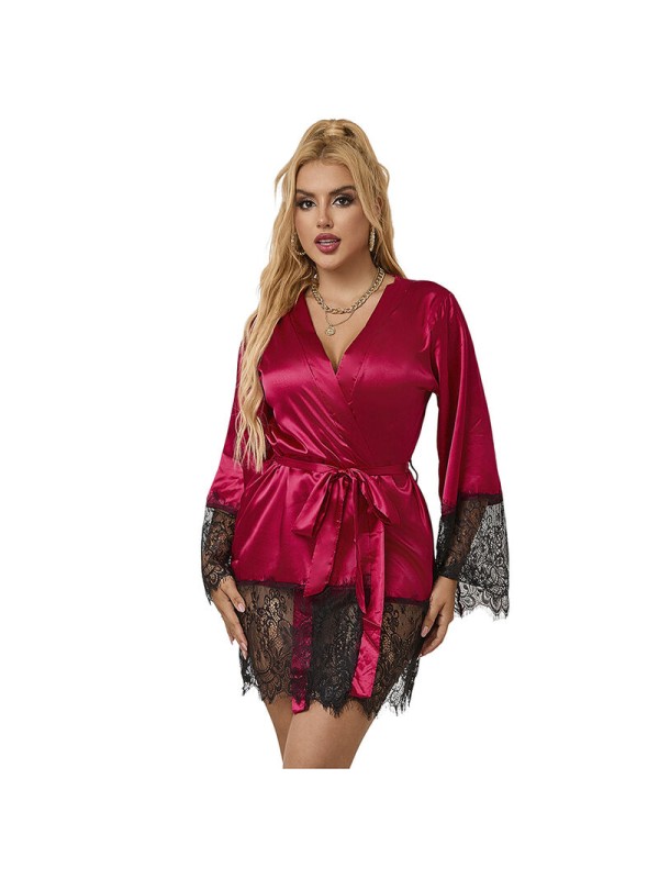 SUBBLIME 953829 ELEGANTE CAMISON DE ENCAJE TANGA ROJO L XL
