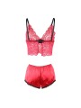 SUBBLIME 953898 SET 3 PIEZAS ENCAJE Y SATEN ROJO S M