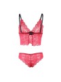 SUBBLIME 953898 SET 3 PIEZAS ENCAJE Y SATEN ROJO S M