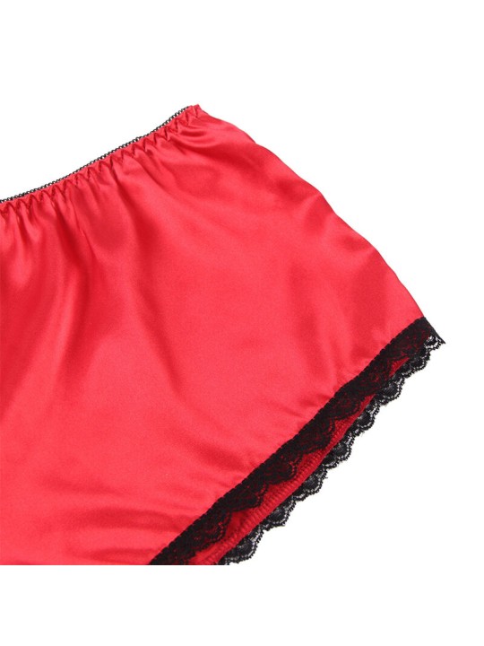 SUBBLIME 953898 SET 3 PIEZAS ENCAJE Y SATEN ROJO S M