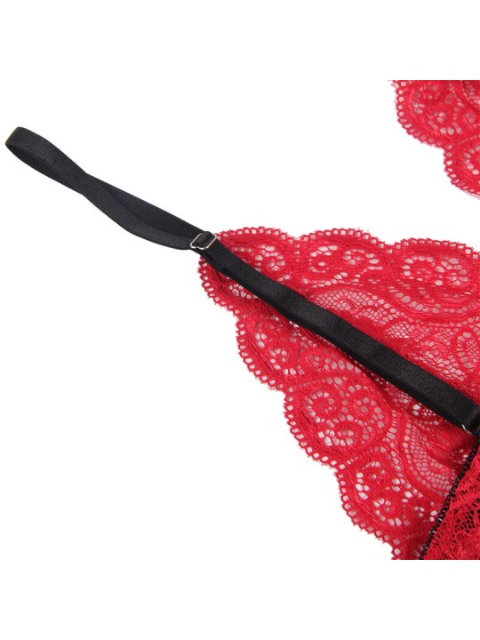 SUBBLIME 953898 SET 3 PIEZAS ENCAJE Y SATEN ROJO S M