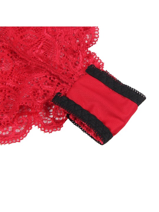 SUBBLIME 953898 SET 3 PIEZAS ENCAJE Y SATEN ROJO S M