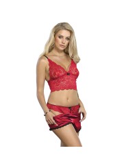 SUBBLIME 953904 SET 3 PIEZAS ENCAJE Y SATEN ROJO L XL