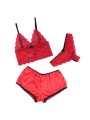 SUBBLIME 953904 SET 3 PIEZAS ENCAJE Y SATEN ROJO L XL