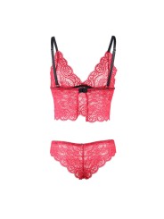 SUBBLIME 953904 SET 3 PIEZAS ENCAJE Y SATEN ROJO L XL