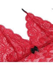 SUBBLIME 953904 SET 3 PIEZAS ENCAJE Y SATEN ROJO L XL