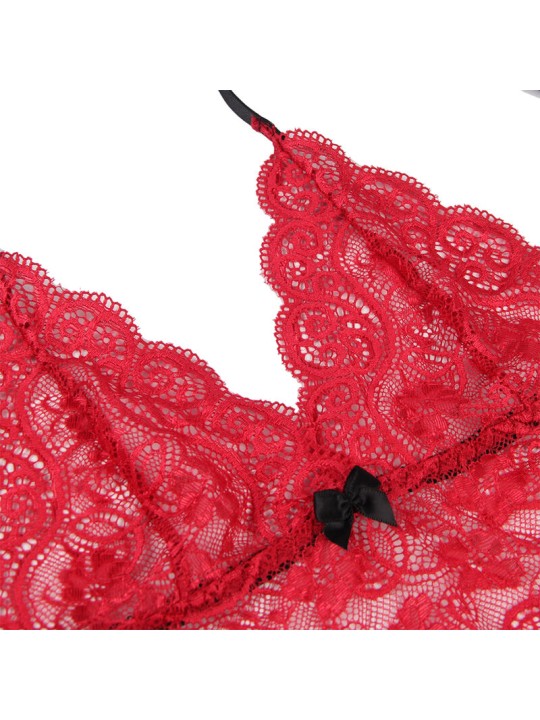 SUBBLIME 953904 SET 3 PIEZAS ENCAJE Y SATEN ROJO L XL