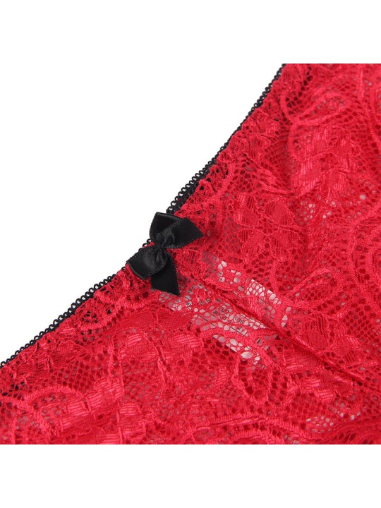 SUBBLIME 953904 SET 3 PIEZAS ENCAJE Y SATEN ROJO L XL
