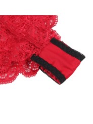 SUBBLIME 953904 SET 3 PIEZAS ENCAJE Y SATEN ROJO L XL