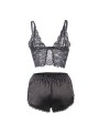 SUBBLIME 953911 SET 3 PIEZAS ENCAJE Y SATEN NEGRO S M