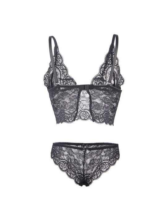 SUBBLIME 953911 SET 3 PIEZAS ENCAJE Y SATEN NEGRO S M