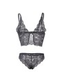 SUBBLIME 953911 SET 3 PIEZAS ENCAJE Y SATEN NEGRO S M