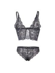SUBBLIME 953928 SET 3 PIEZAS ENCAJE Y SATEN NEGRO L XL