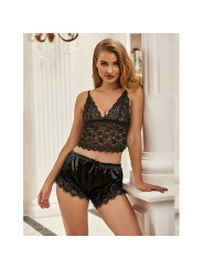SUBBLIME 953935 PIJAMA SEXY SATEN Y ENCAJE NEGRO S M