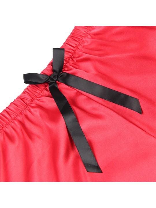 SUBBLIME 953959 PIJAMA SEXY SATEN Y ENCAJE NEGRO ROJO S M