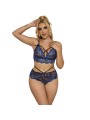 SUBBLIME 954062 SUJETADOR PANTIES ENCAJE AZUL S M