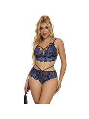 SUBBLIME 954079 SUJETADOR PANTIES ENCAJE AZUL L XL