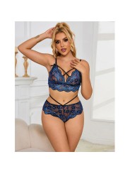 SUBBLIME 954079 SUJETADOR PANTIES ENCAJE AZUL L XL