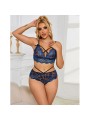 SUBBLIME 954079 SUJETADOR PANTIES ENCAJE AZUL L XL