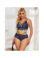 SUBBLIME 954079 SUJETADOR PANTIES ENCAJE AZUL L XL