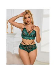 SUBBLIME 954086 SUJETADOR PANTIES ENCAJE VERDE S M
