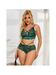SUBBLIME 954086 SUJETADOR PANTIES ENCAJE VERDE S M