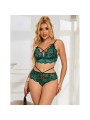 SUBBLIME 954086 SUJETADOR PANTIES ENCAJE VERDE S M
