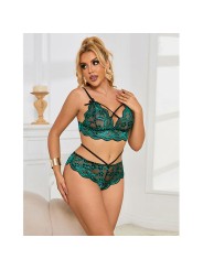 SUBBLIME 954093 SUJETADOR PANTIES ENCAJE VERDE L XL