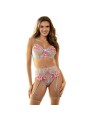 SUBBLIME 954116 SUJETADOR PANTIES CON LIGUERO DISENO FLORAL AZUL L XL