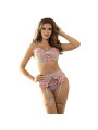 SUBBLIME 954116 SUJETADOR PANTIES CON LIGUERO DISENO FLORAL AZUL L XL