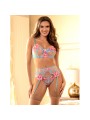SUBBLIME 954116 SUJETADOR PANTIES CON LIGUERO DISENO FLORAL AZUL L XL