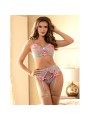 SUBBLIME 954116 SUJETADOR PANTIES CON LIGUERO DISENO FLORAL AZUL L XL