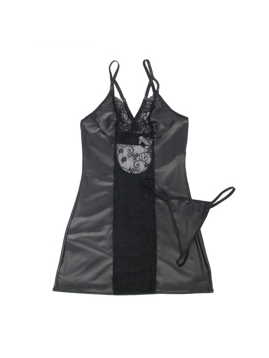 SUBBLIME 954161 VESTIDO TANGA CUERO NEGRO S M