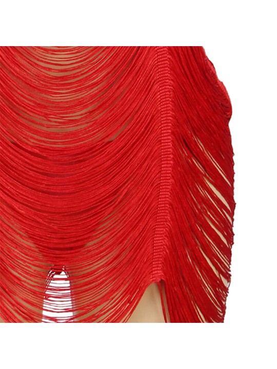 SUBBLIME 954253 VESTIDO DE FLECOS TANGA ROJO L XL