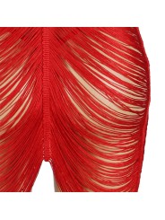 SUBBLIME 954253 VESTIDO DE FLECOS TANGA ROJO L XL