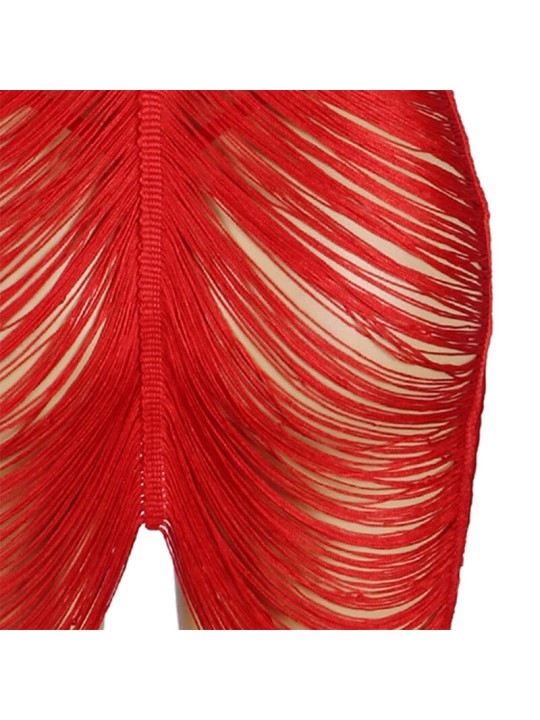 SUBBLIME 954253 VESTIDO DE FLECOS TANGA ROJO L XL