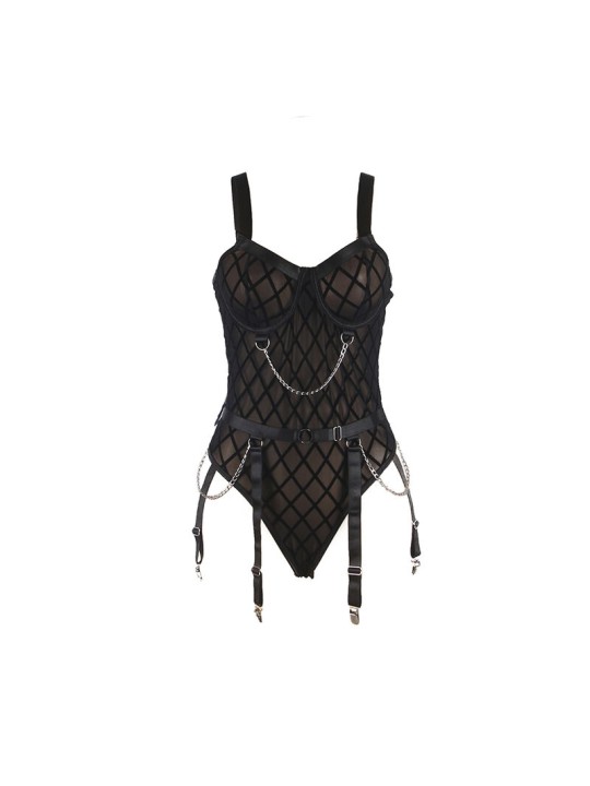 SUBBLIME 954260 BODY CON CADENAS LIGUEROS NEGRO S M