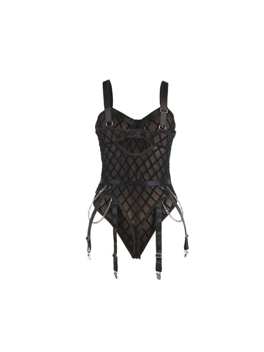 SUBBLIME 954260 BODY CON CADENAS LIGUEROS NEGRO S M