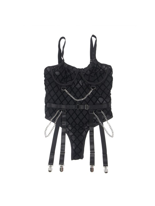 SUBBLIME 954277 BODY CON CADENAS LIGUEROS NEGRO L XL