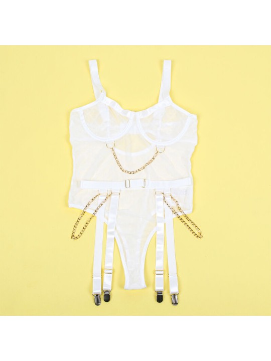 SUBBLIME 954284 BODY CON CADENAS LIGUEROS BLANCO S M