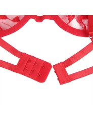 SUBBLIME 954321 SUJETADOR TANGA LIGUEROS ESTAMPADO DE CORAZONES ROJO S M