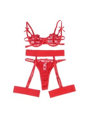 SUBBLIME 954338 SUJETADOR TANGA LIGUEROS ESTAMPADO DE CORAZONES ROJO L XL