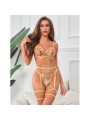 SUBBLIME 954345 SUJETADOR TANGA LIGUEROS DISENO FLORAL AMARILLO S M