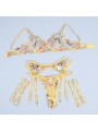 SUBBLIME 954352 SUJETADOR TANGA LIGUEROS DISENO FLORAL AMARILLO L XL