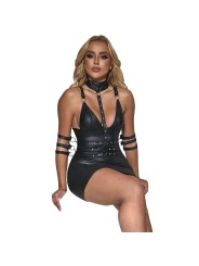 SUBBLIME 954406 VESTIDO BONDAGE DE CUERO NEGRO S M