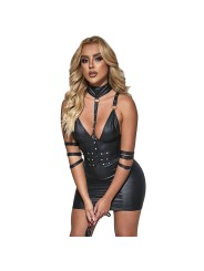 SUBBLIME 954406 VESTIDO BONDAGE DE CUERO NEGRO S M