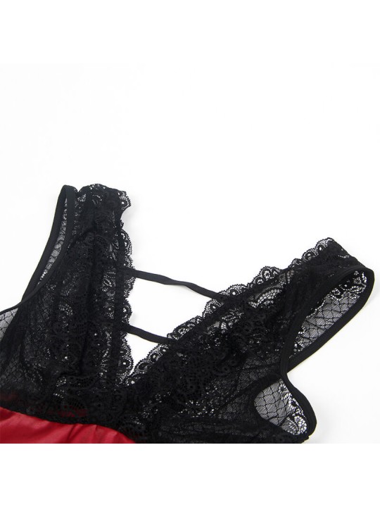 SUBBLIME 954420 VESTIDO BONDAGE DE ENCAJE NEGRO S M