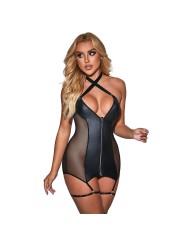 SUBBLIME 954444 VESTIDO SEXY DE REJILLA CUERO NEGRO S M