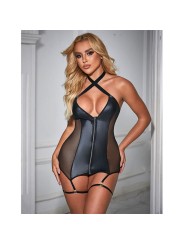 SUBBLIME 954444 VESTIDO SEXY DE REJILLA CUERO NEGRO S M